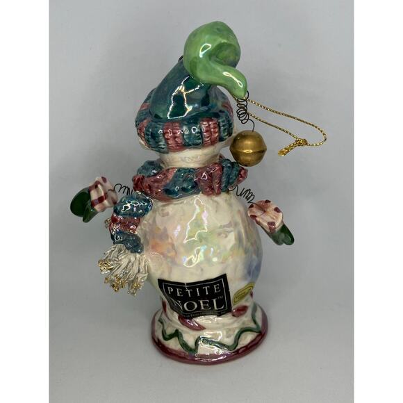 Petite Noel Christmas Ornament, Snowman, Bells, Shiny, Star, Hat, Vintage, Tree - Picture 3 of 7